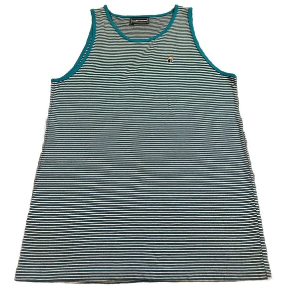THE HUNDREDS TEAL CHIKASAW BOMB Striped TANK TOP NWOT XL Extra Large - Picture 1 of 4